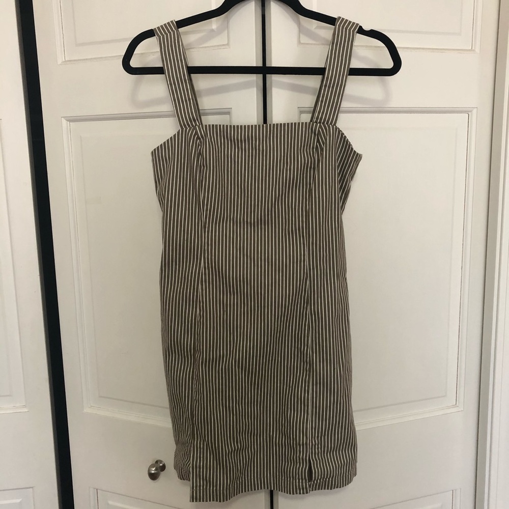 Green and white striped Dress